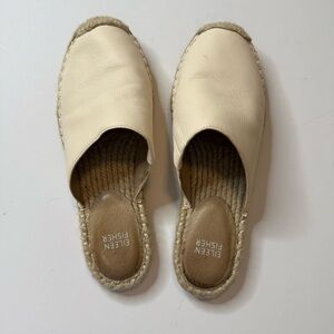 Eileen Fisher Cream Espadrille Slip-Ons